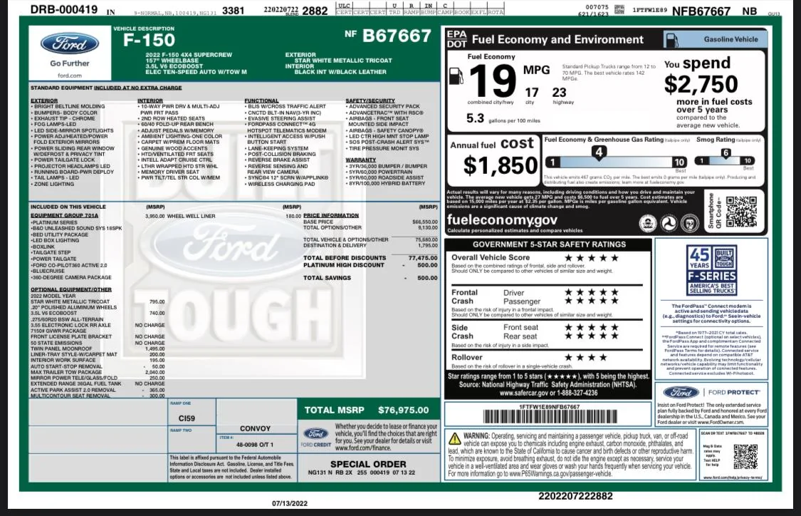 Ford F-150 7/18/22 Build Week 27636097-AAAF-449E-A6D2-1E47A813880D