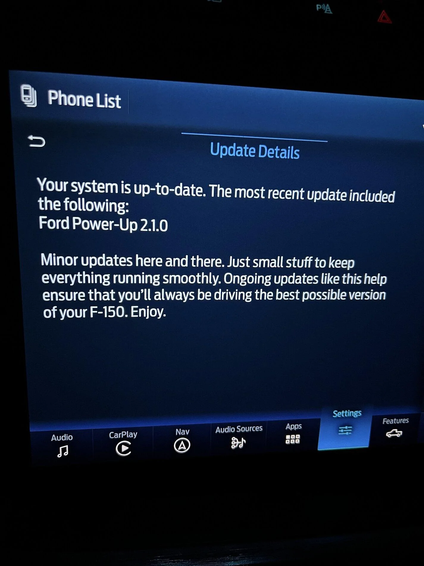 Ford F-150 PowerUp 1.7.1 Update 286288A8-9747-4EC0-BC1C-22EB4D7E7EC7