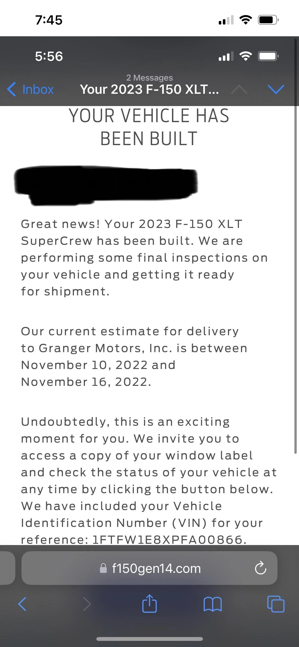 Ford F-150 10/24/22 - Build Week - MY 23 2D67E5F2-6F26-4DBF-8D40-D6B38646603C