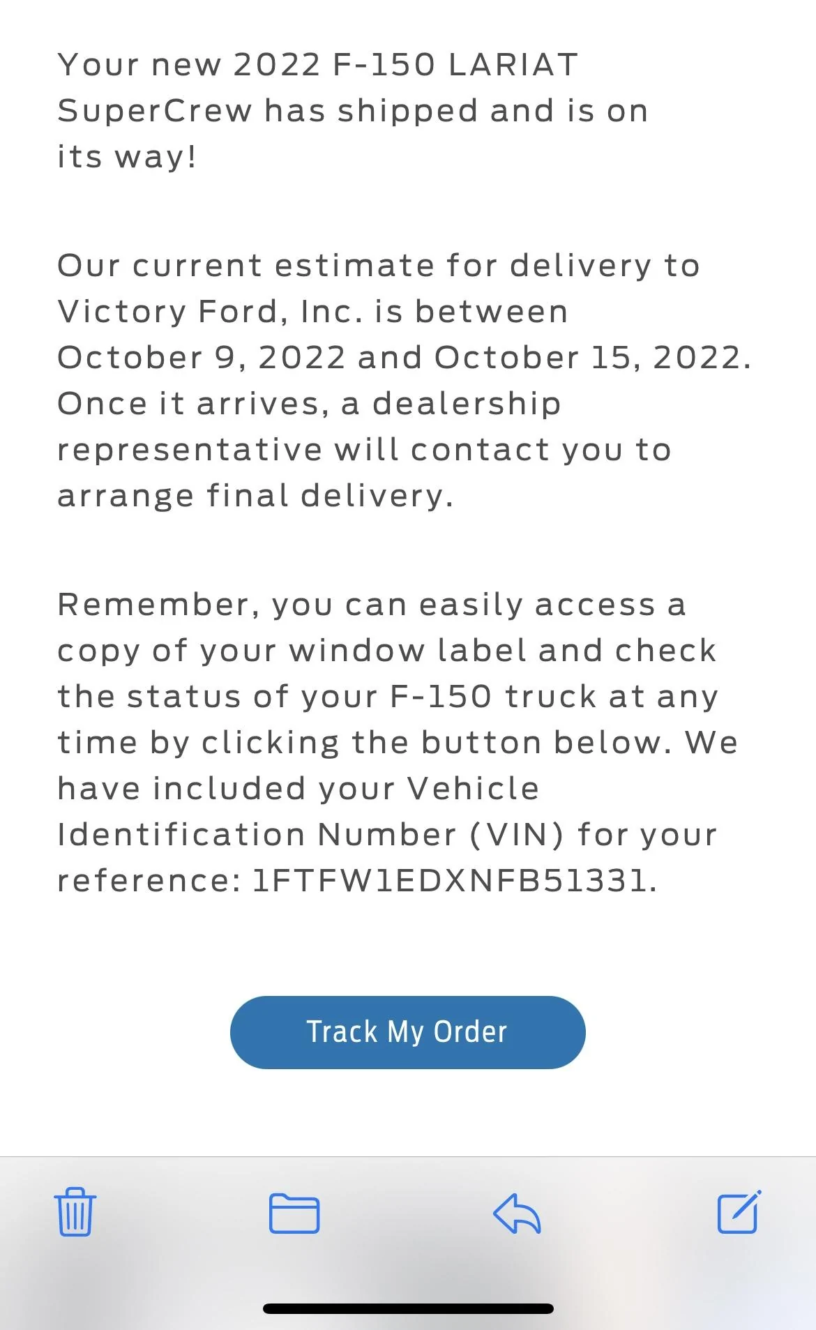 Ford F-150 8/29/2022 Build Week 31BC267C-FCEC-4B52-9BF2-7A68B3D2D404
