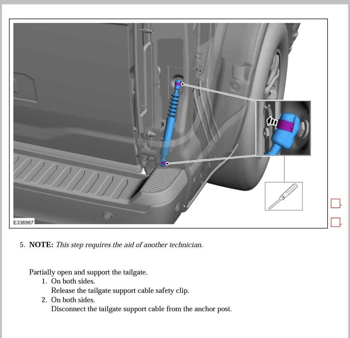 Ford F-150 Removing the tailgate 332946C9-8F45-4306-B765-B75D4A281A48