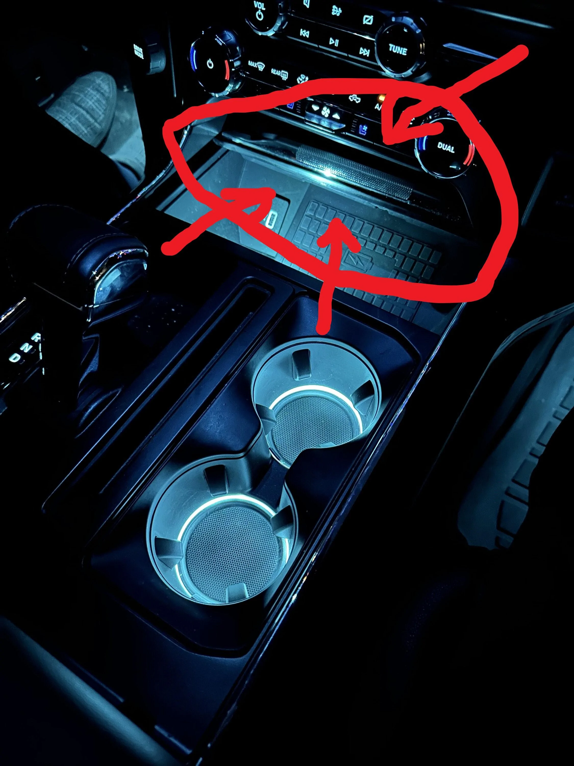 Ford F-150 Center Console storage tray sliding door 3EF013C5-695E-4E6A-8D4A-36A714BB71AA