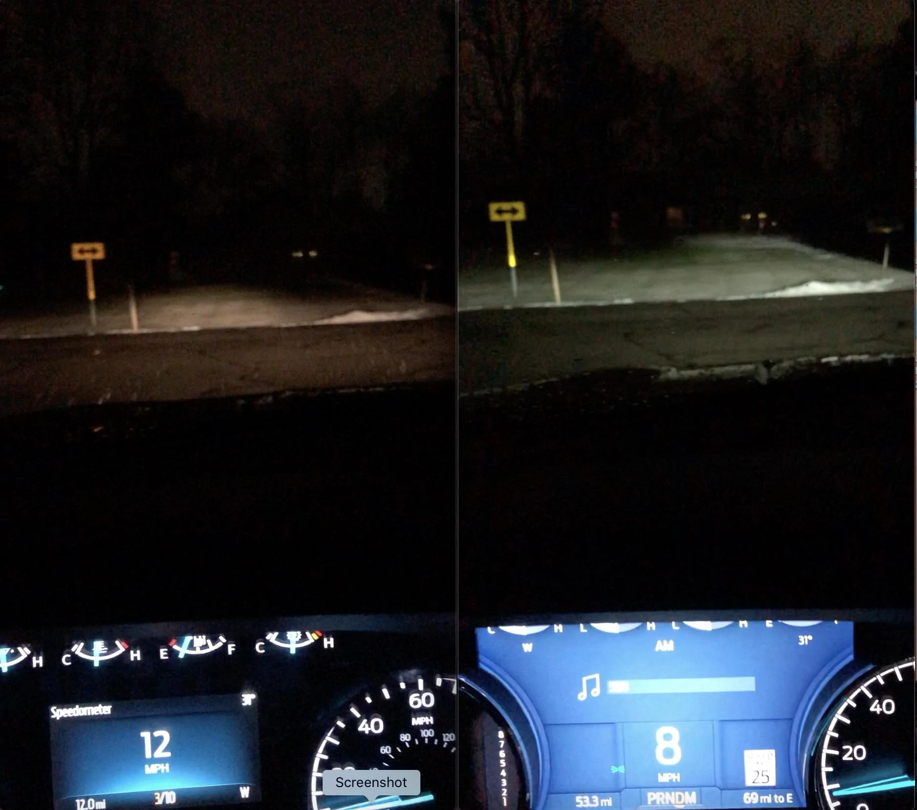 Ford F-150 Halogen vs LED headlights on 2021 F-150 -- real world comparison pics 4