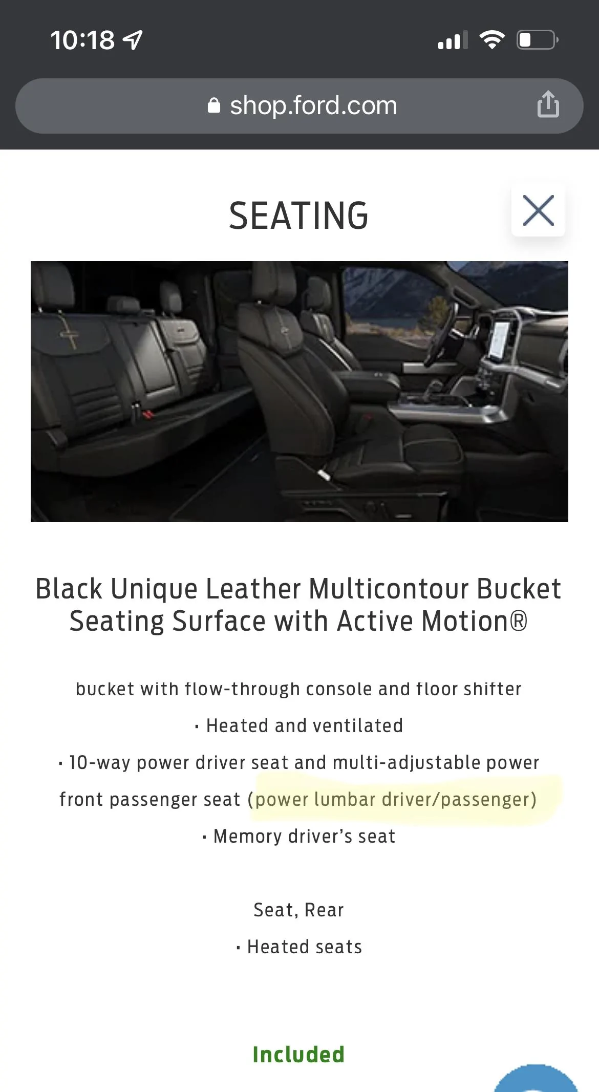 Ford F-150 Will my 2022 Platinum have power lumbar adjustment? 43A2C769-C2C9-4A31-9BFD-E69DFC3109DF