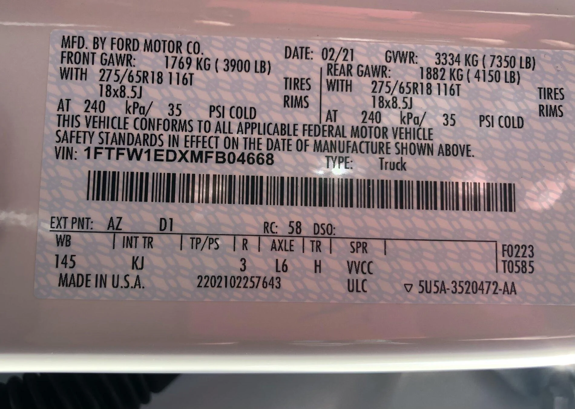 Ford F-150 King Ranch / Platinum / Limited Payload Sticker thread 448426B7-5D1D-4682-ACF6-74B9D706BFB5