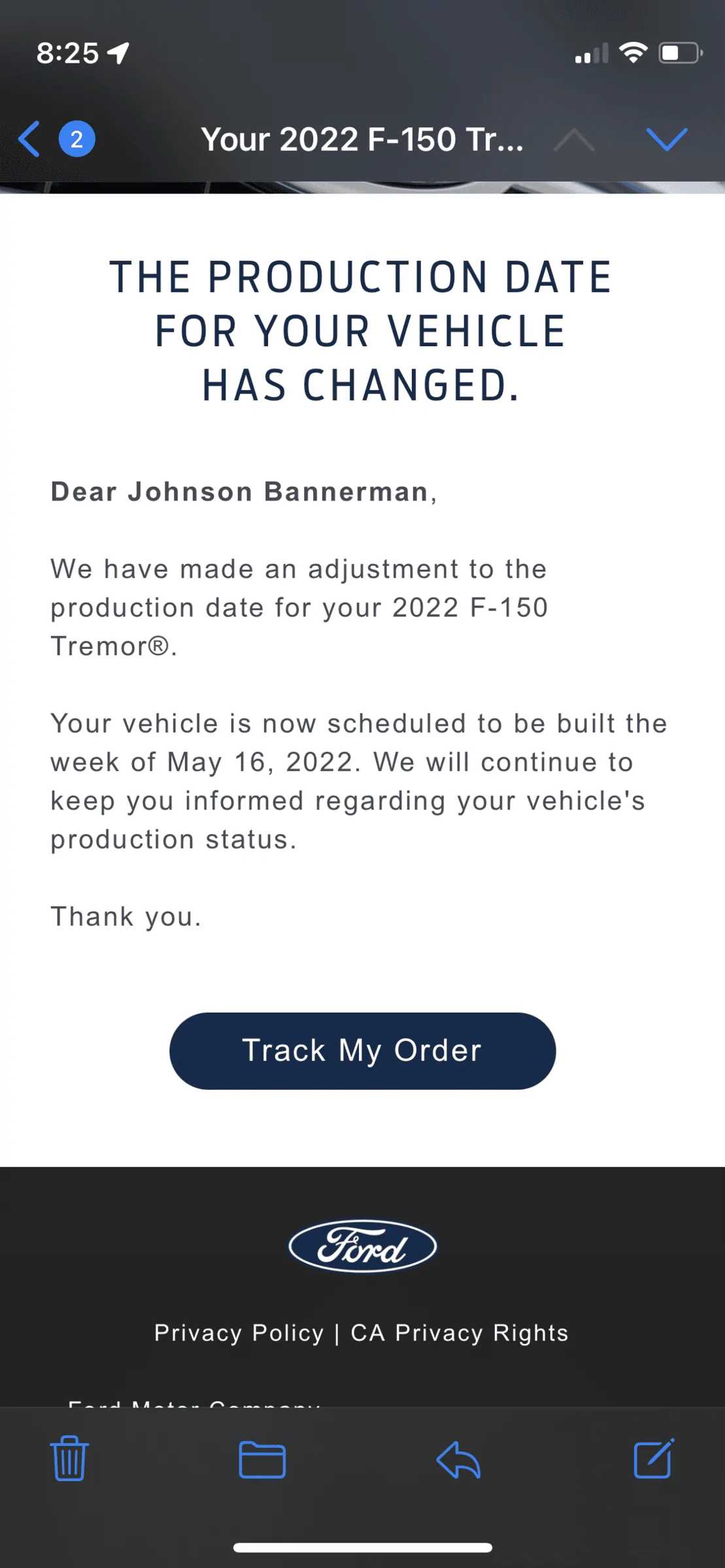 Ford F-150 ⏱ 2022 F-150 Scheduling Next Week (5/2) For Build Week 5/23 496C57E1-F77D-4E14-92A7-D7258ED671F8