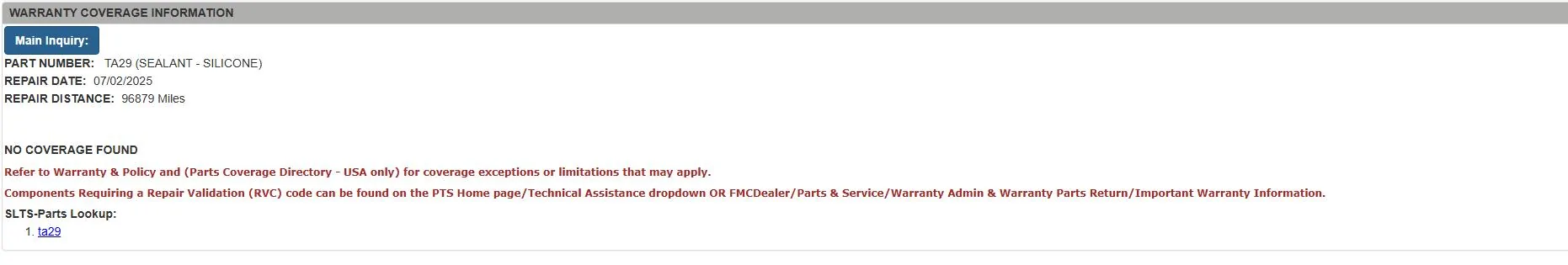 Ford F-150 Sealant not considered a “seal” by powertrain extended warranty. 4bc9e977093b4ac28f7e04d5bf98a970