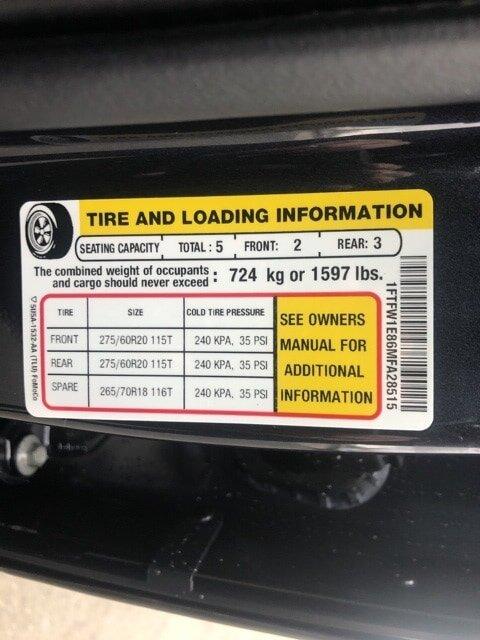 Ford F-150 Photos of 2021 F-150 Lariat Payload Stickers! 4P