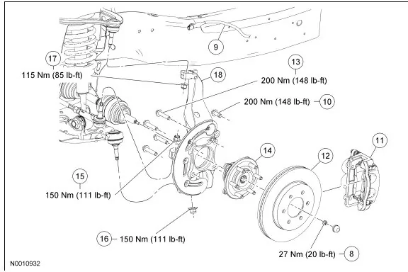 Ford F-150 4WD Wheel Bearing and Hub Assembly Torque Spec 4x4knuckl