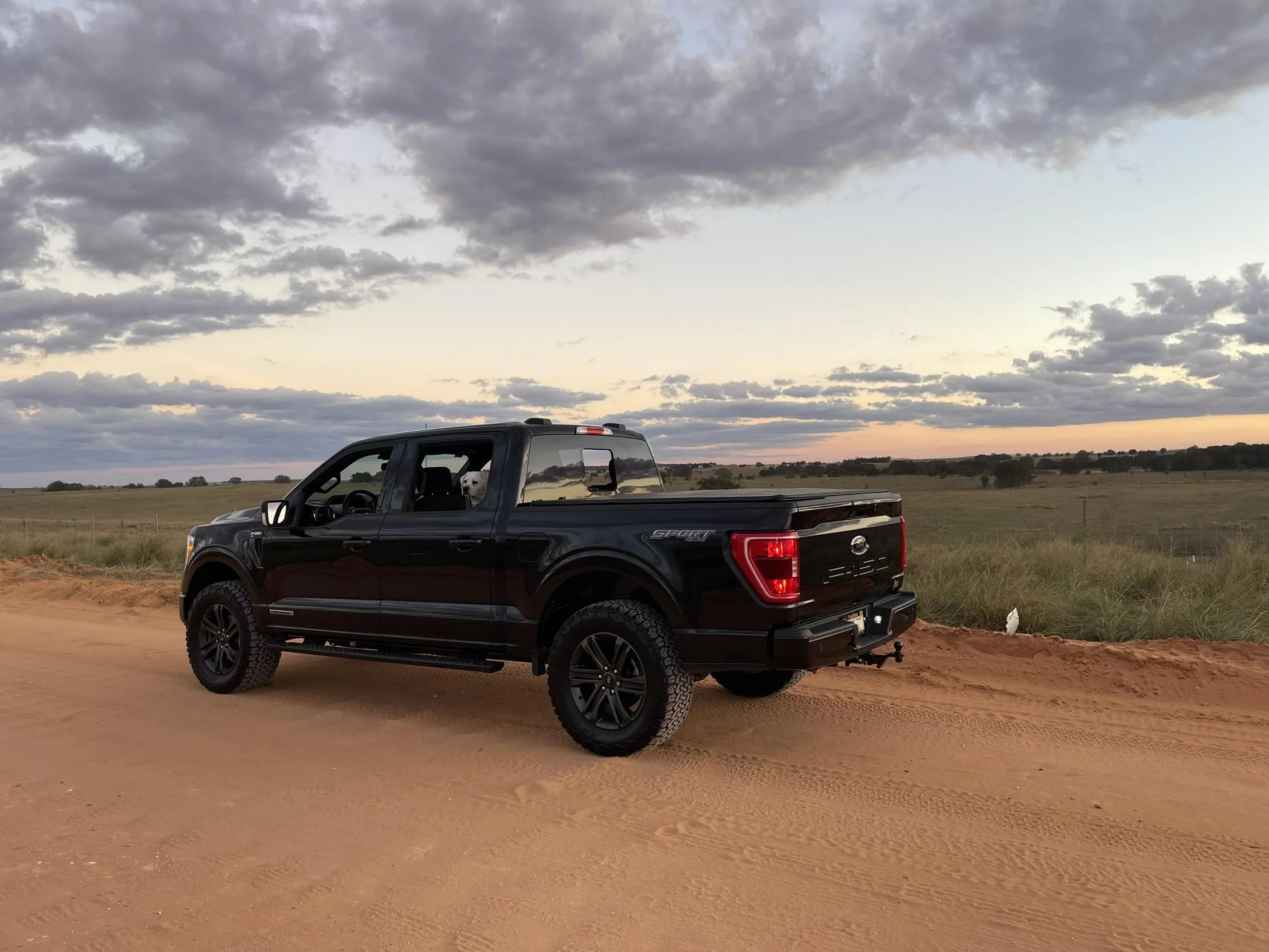 Ford F-150 35” KO2 tires on stock wheels + 2" inch level. No crash bar cutting needed 592184D1-6895-481E-BB01-D9AAFD96DE20