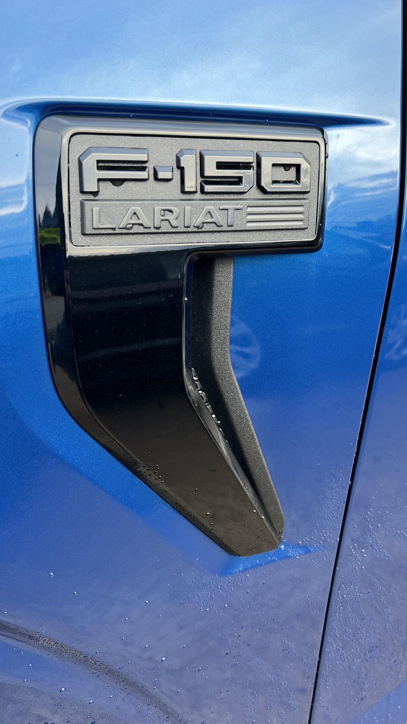Ford F-150 Black Out Package fender emblems up close 5E2E9115-66C2-4BB9-B646-E13A30D78DBD