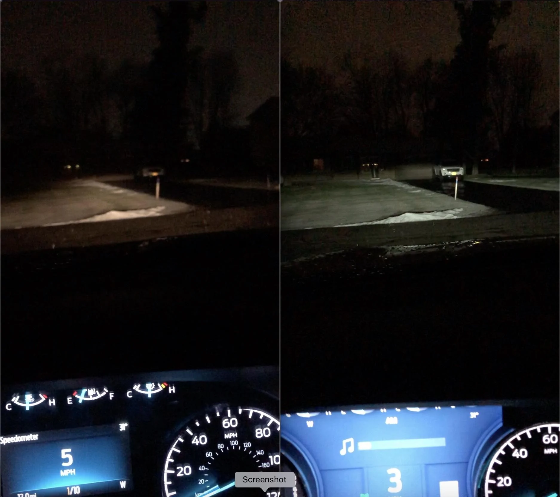 Ford F-150 Halogen vs LED headlights on 2021 F-150 -- real world comparison pics 6