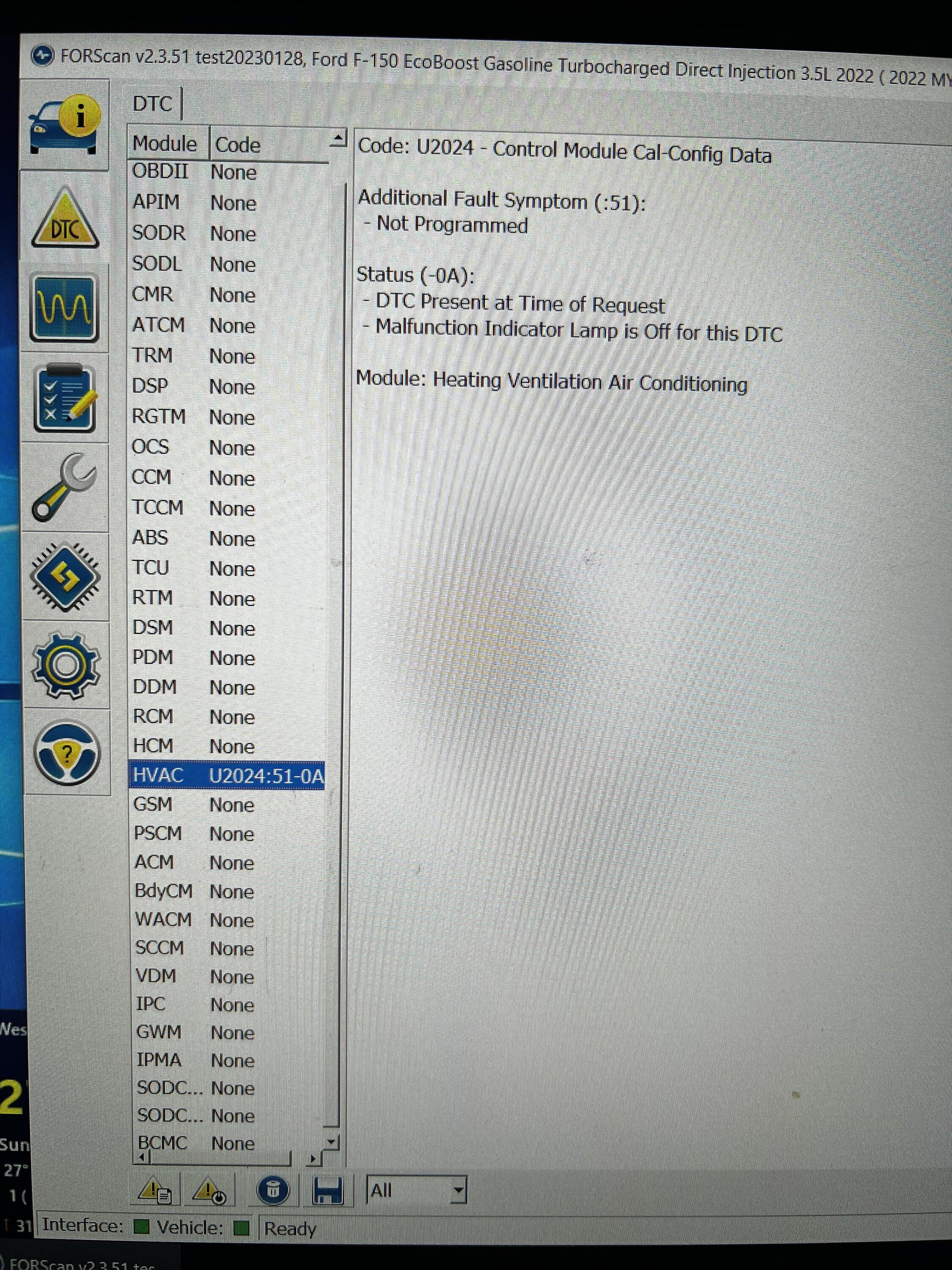 Ford F-150 HVAC module programming error 79B91CD9-840E-48BF-B18C-2A2DFE5DF13C