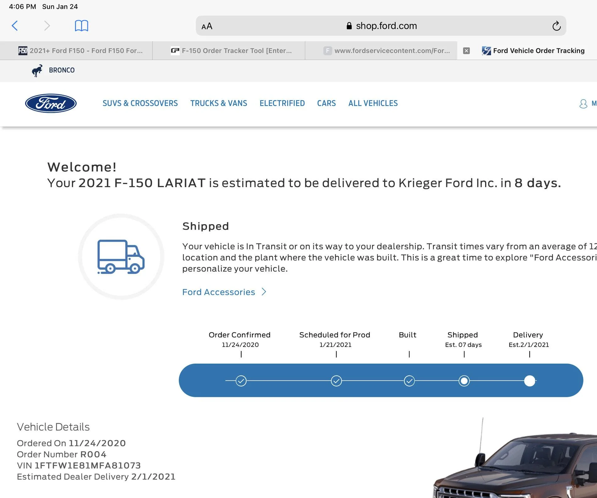 Ford F-150 Estimate arrival 847D01EA-1B41-4095-853B-2A344CF657AC