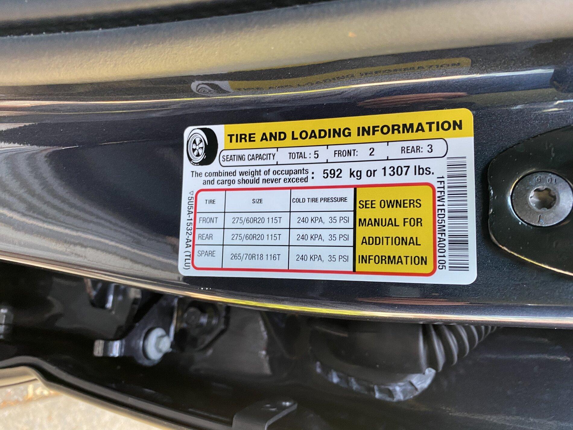 Ford F-150 Let’s see some payload stickers from the test drives 88EF0331-EBFB-4603-A1B8-D15BFBA273AF