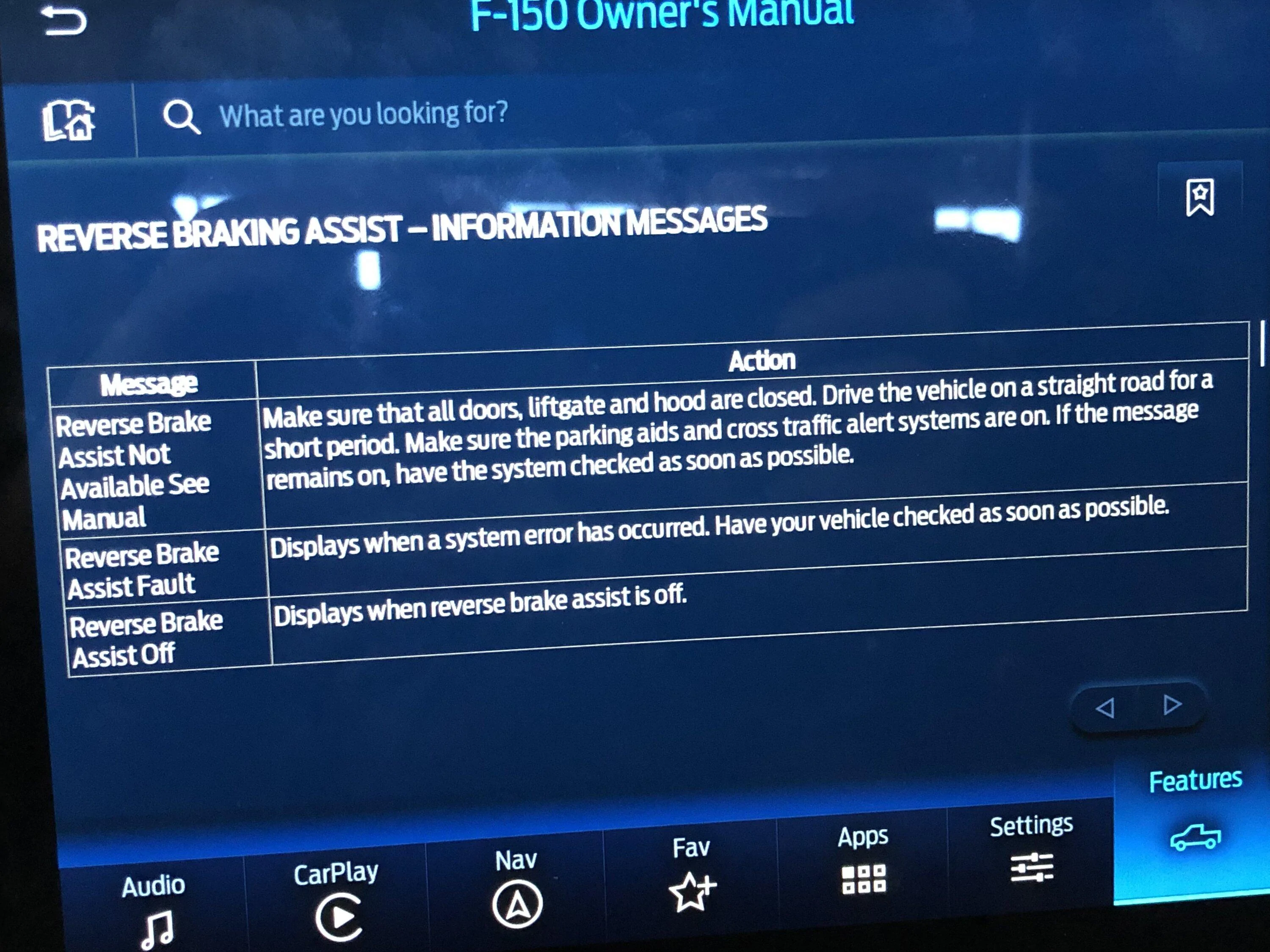 Ford F-150 Reverse Brake Assist Not Available 9F0E2713-87F0-4C2C-91B5-6790F1F8DC40