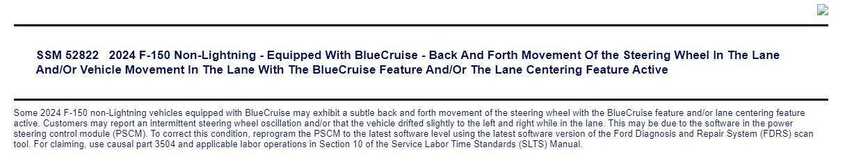 Ford F-150 BlueCruise Wobble a