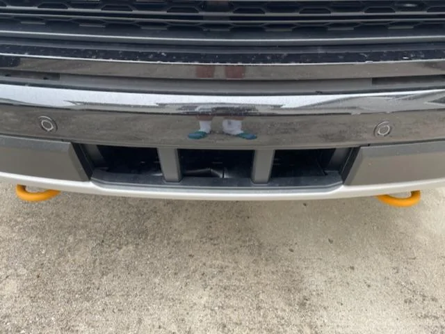Ford F-150 Bumper Part -- how to fix this or know the part number? (Bent plastic part) A0A57419-DA9F-4183-AE63-1CCD11CBF02E