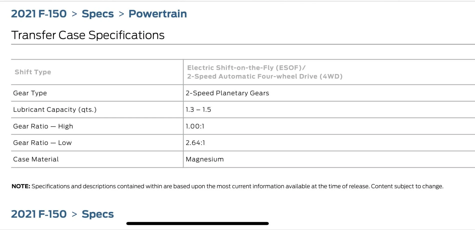 Ford F-150 Transfer case ratio? A1A4F8BC-A223-4838-AAA5-14B9935CC459