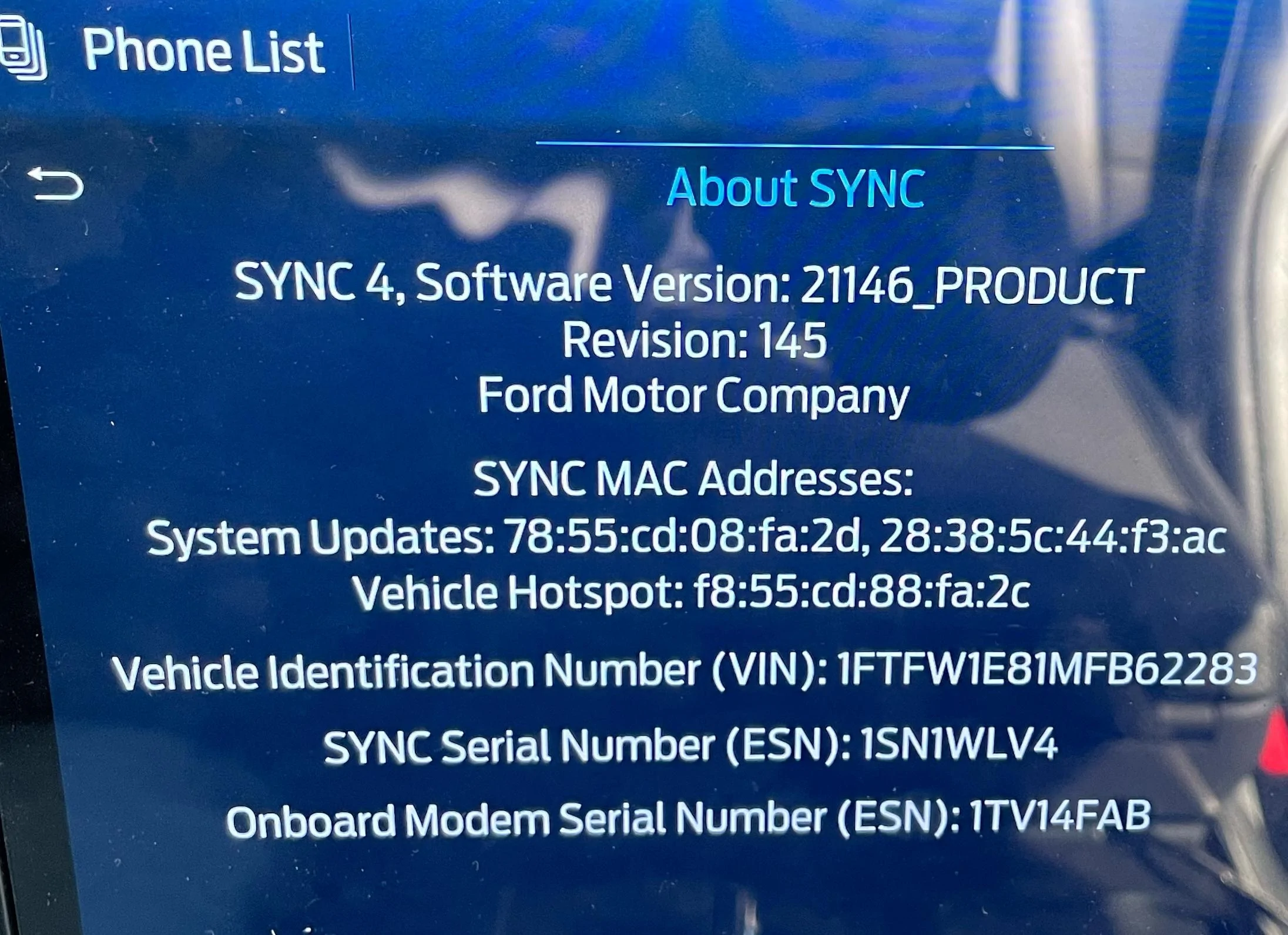 Ford F-150 Request VIN Lookup Thread about-sync