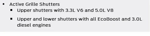 Ford F-150 2021 F-150 Mod Wishlist Active Grille Shutters