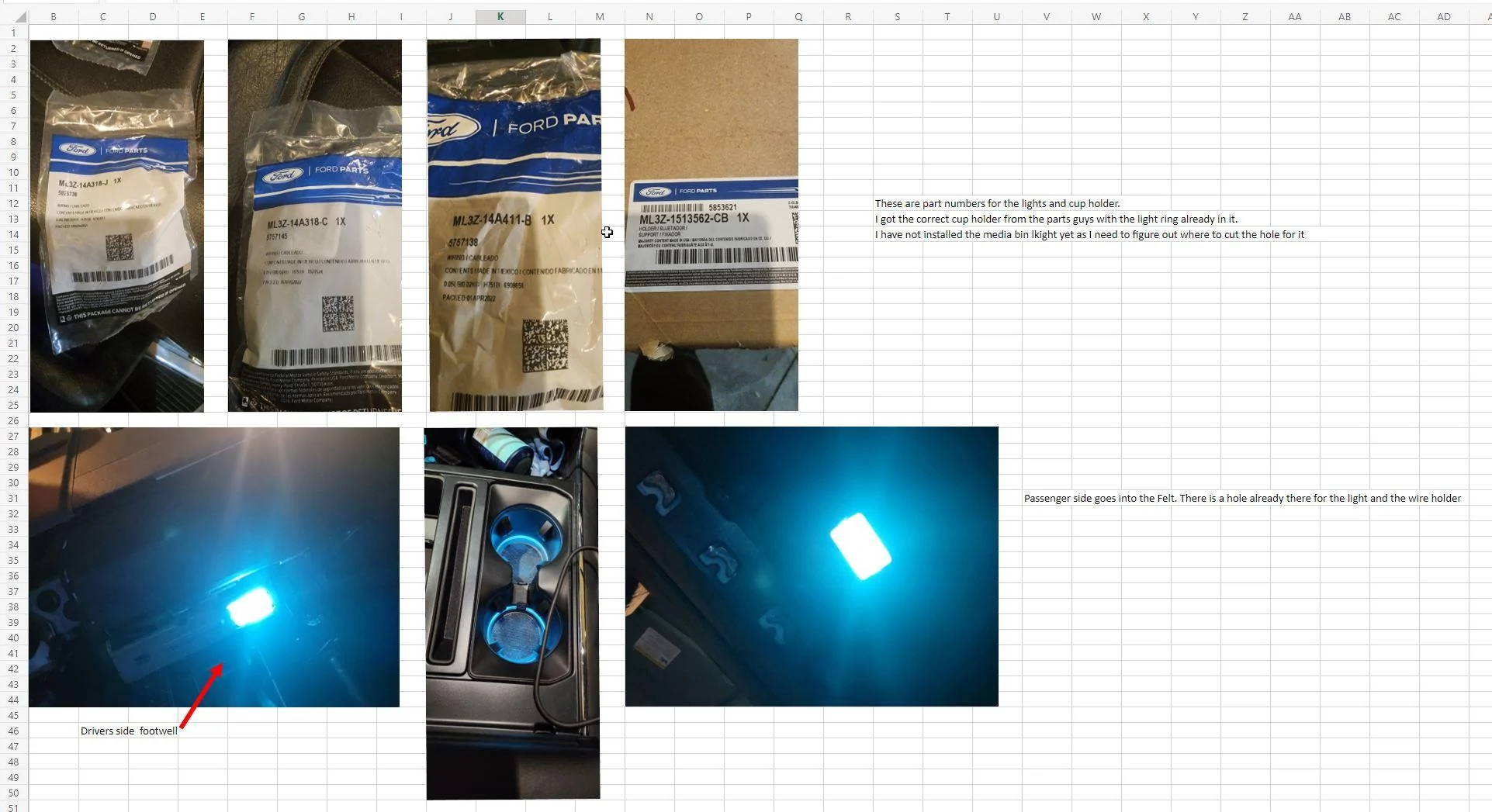 Ford F-150 XLT trucks with push button start cup holder/ambient lighting Adding Ambient Lighting 1