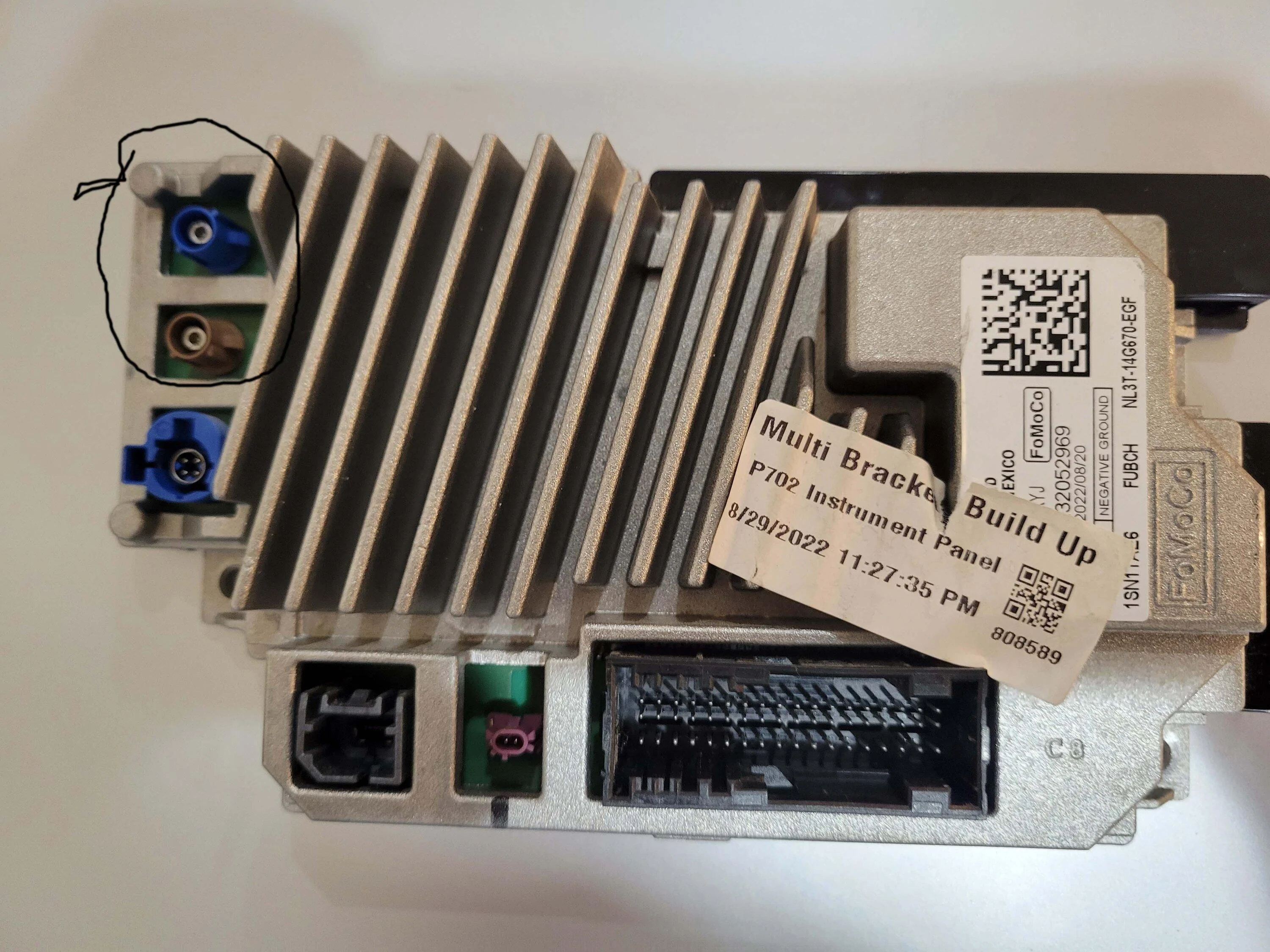 Ford F-150 What are the two highlighted terminals for on this APIM? APIM
