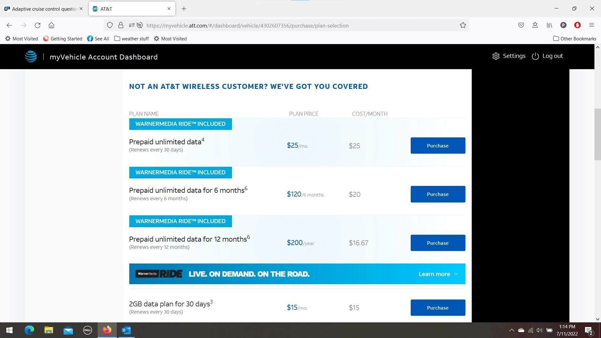 Ford F-150 Adaptive cruise control question? att data plan