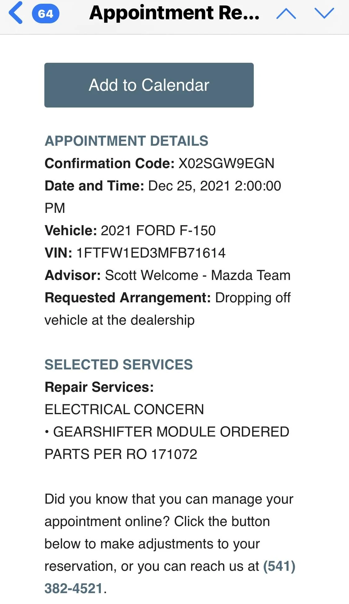 Ford F-150 Failed Console Gear Shift Lever B78ACD1B-F3BF-42A8-AF07-B5495659592A