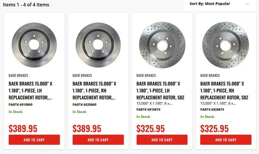 Ford F-150 Baer Brakes Big Claw Performance Rotor Kit - #2261046 Baer