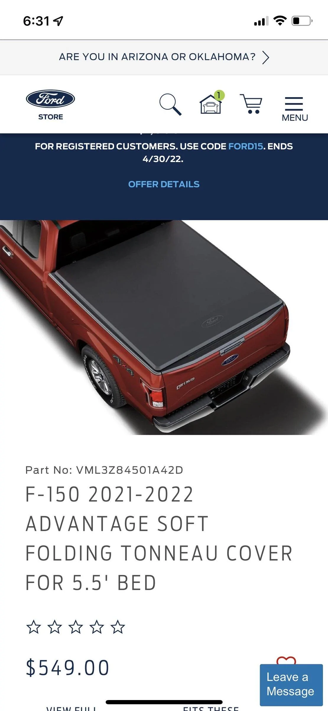 Ford F-150 Ford Accessories tonneau cover BB19E188-B2BE-4885-90F4-19BC9032C512