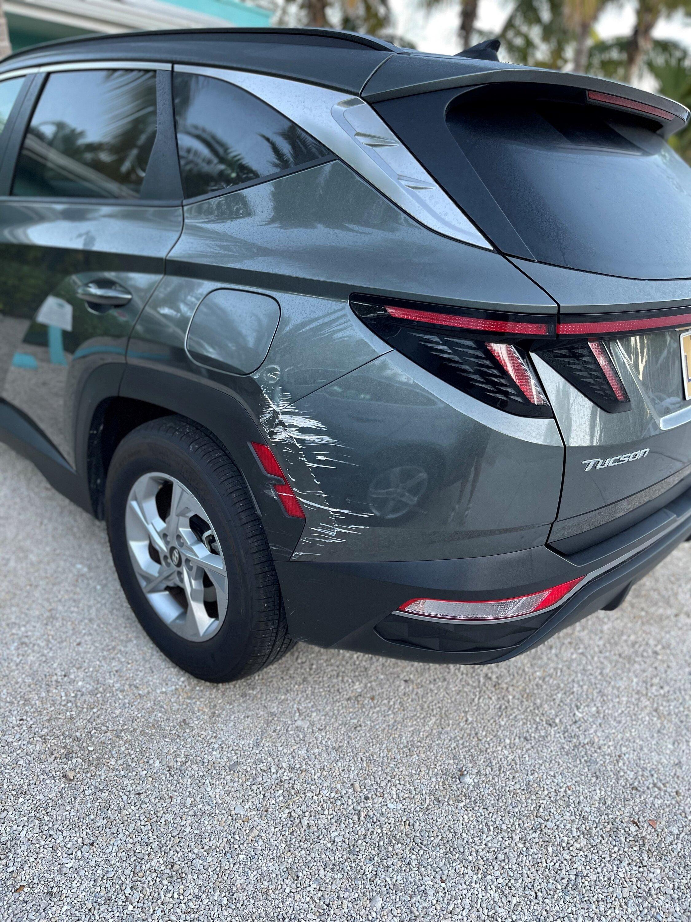 Ford F-150 21 Platinum scuff-mark on tail light Before 1