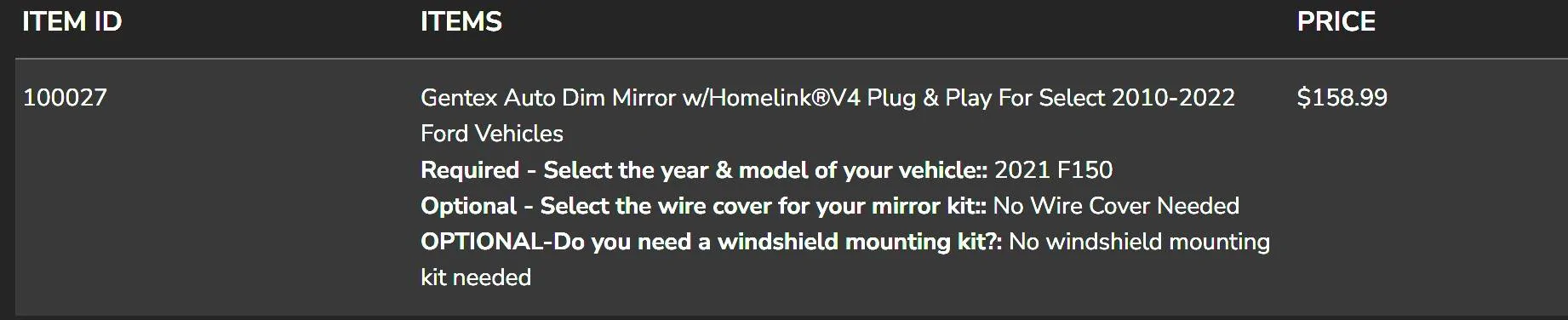 Ford F-150 Homelink retrofit? bob's mirror