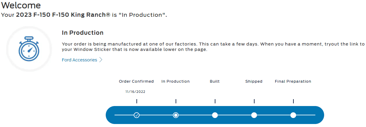 Ford F-150 12/12/22 Build Week MY 23 Breeze Status
