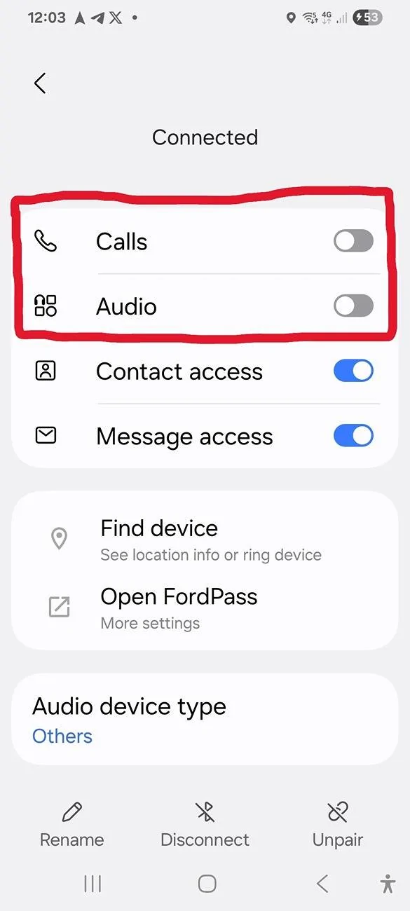 Ford F-150 Phone won't connect to Android Auto via Wireless after Android 15/One UI 7 Update BT Calls & Audio