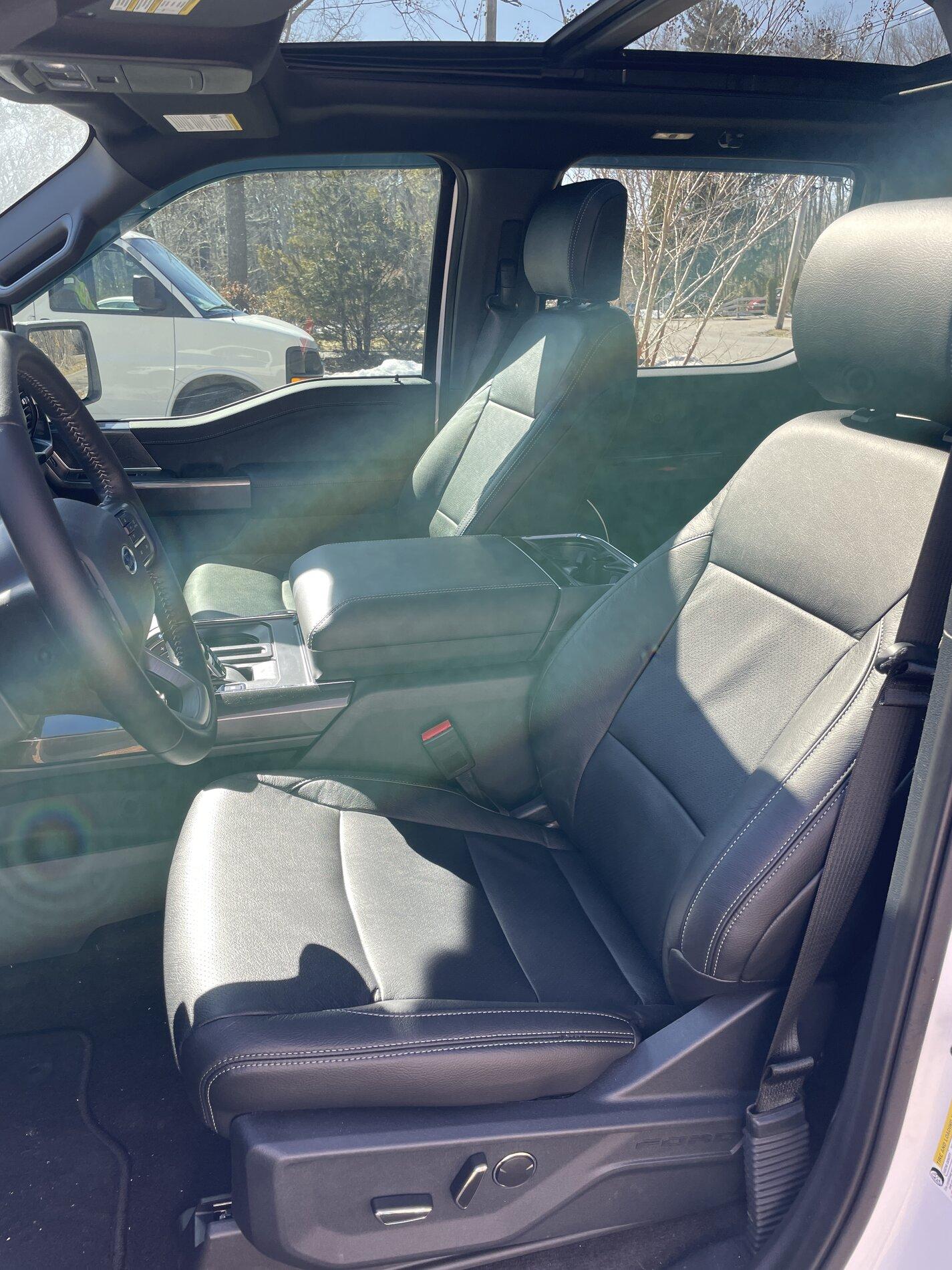 Ford F-150 Katzkin leather front window tint and blackout badges. C1B056D2-E9F8-4B12-AC98-D6858CF5794C
