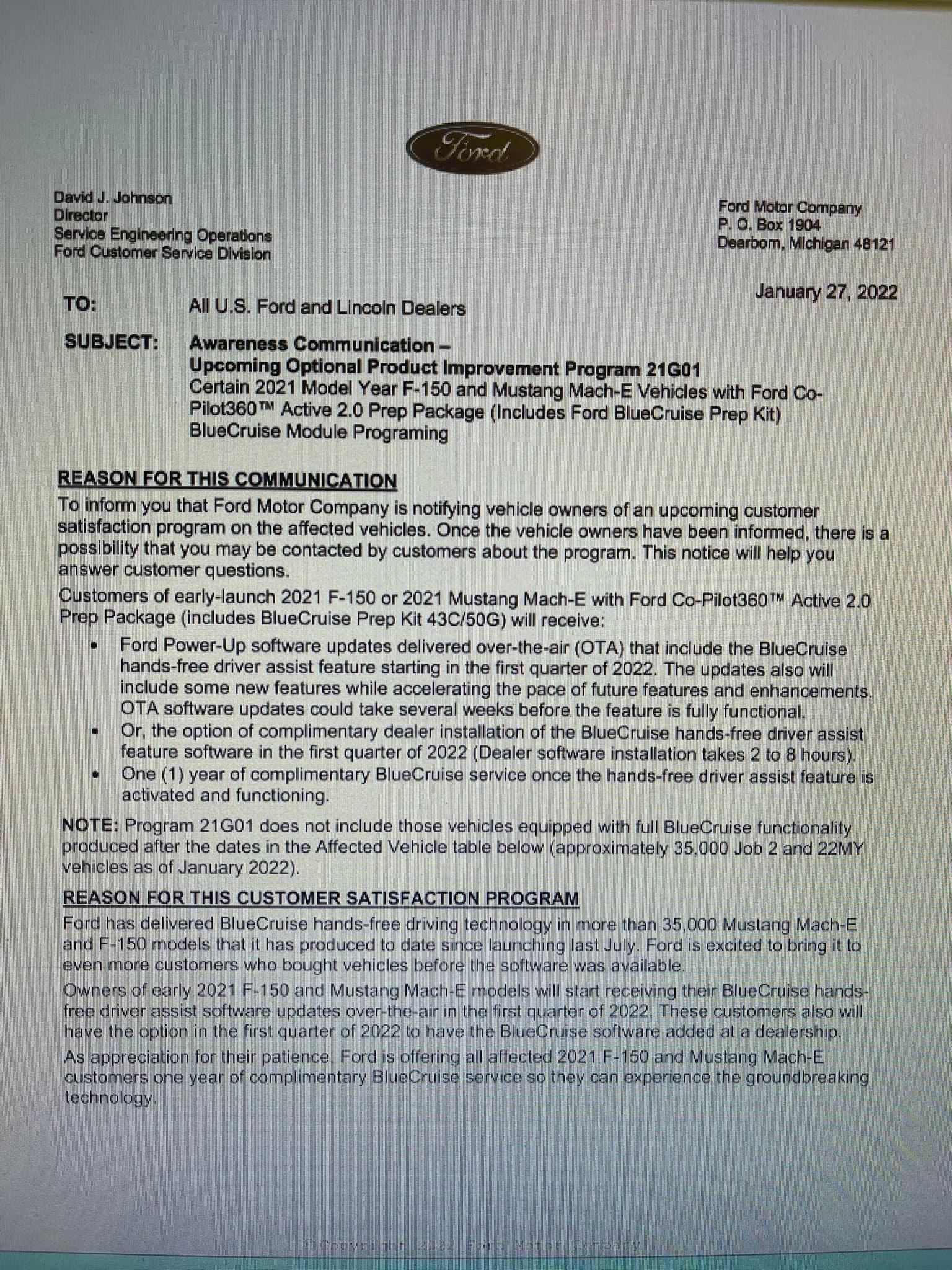 Ford F-150 Ford BlueCruise Release Update C954271C-FFD8-41E5-B6F1-DC6C6E6B2299