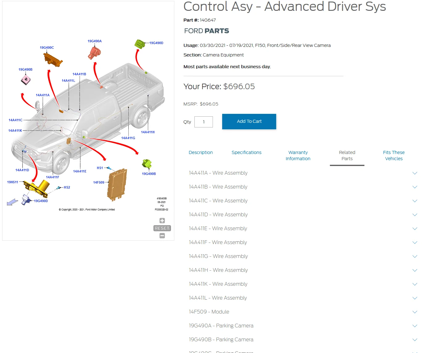 Ford F-150 Adding front camera option? camparts