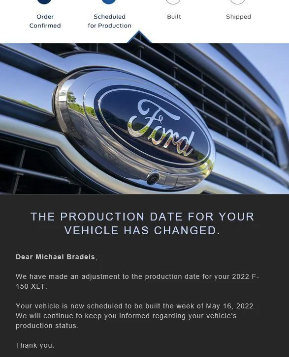Ford F-150 2022 F150 ordered in January Captur