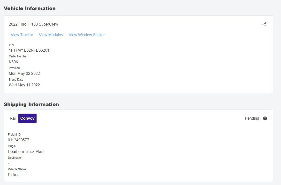 Ford F-150 05/09/22 Build week Captur