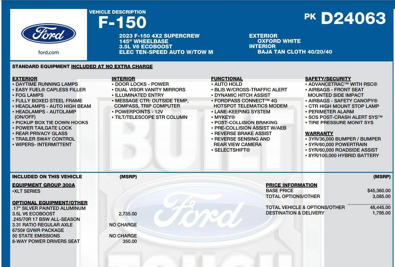 Ford F-150 2023 Ford F150 Trailer Package retrofitting carwindowsticker