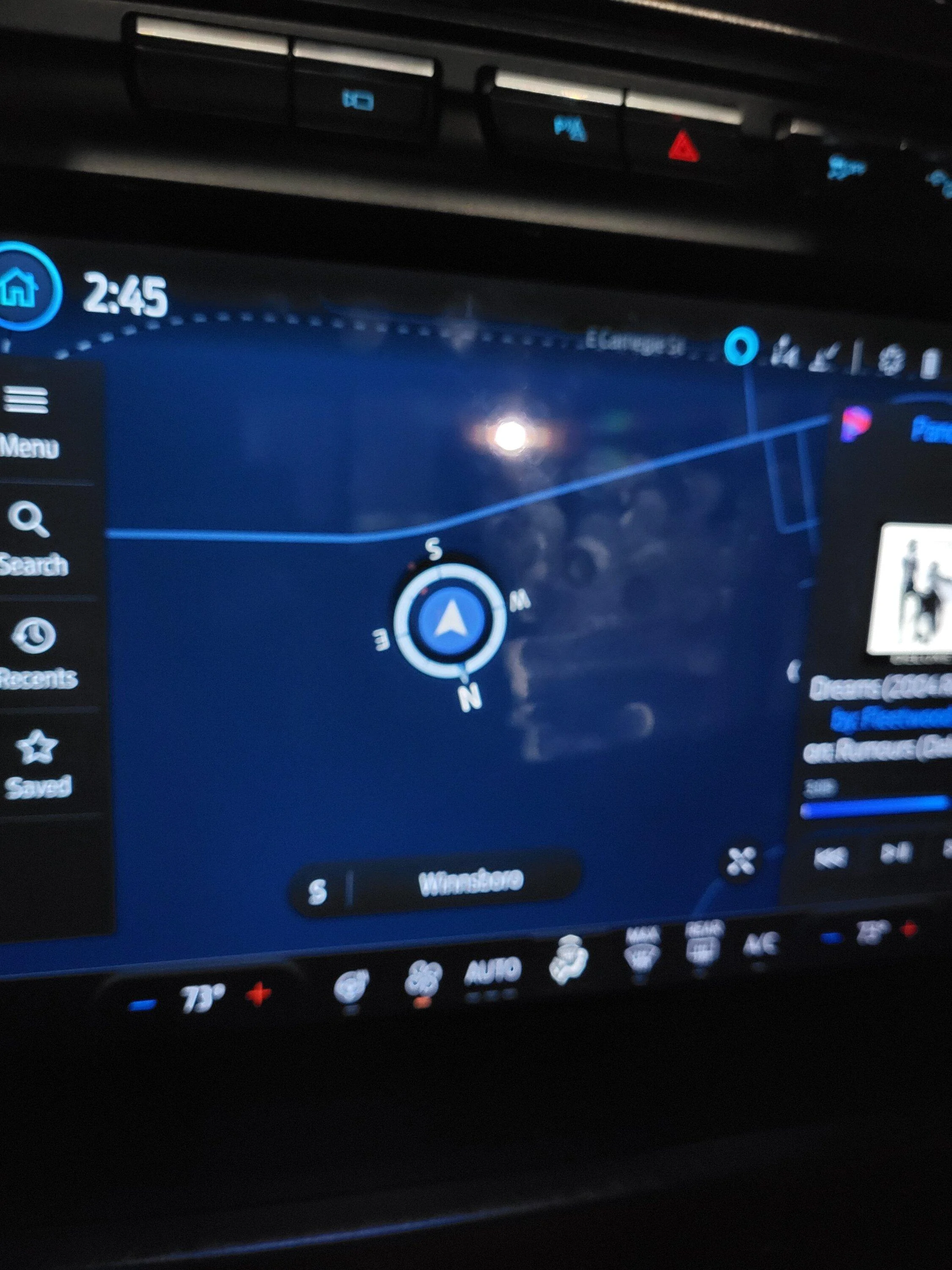 Ford F-150 navigation screen after OTA compass rose screen