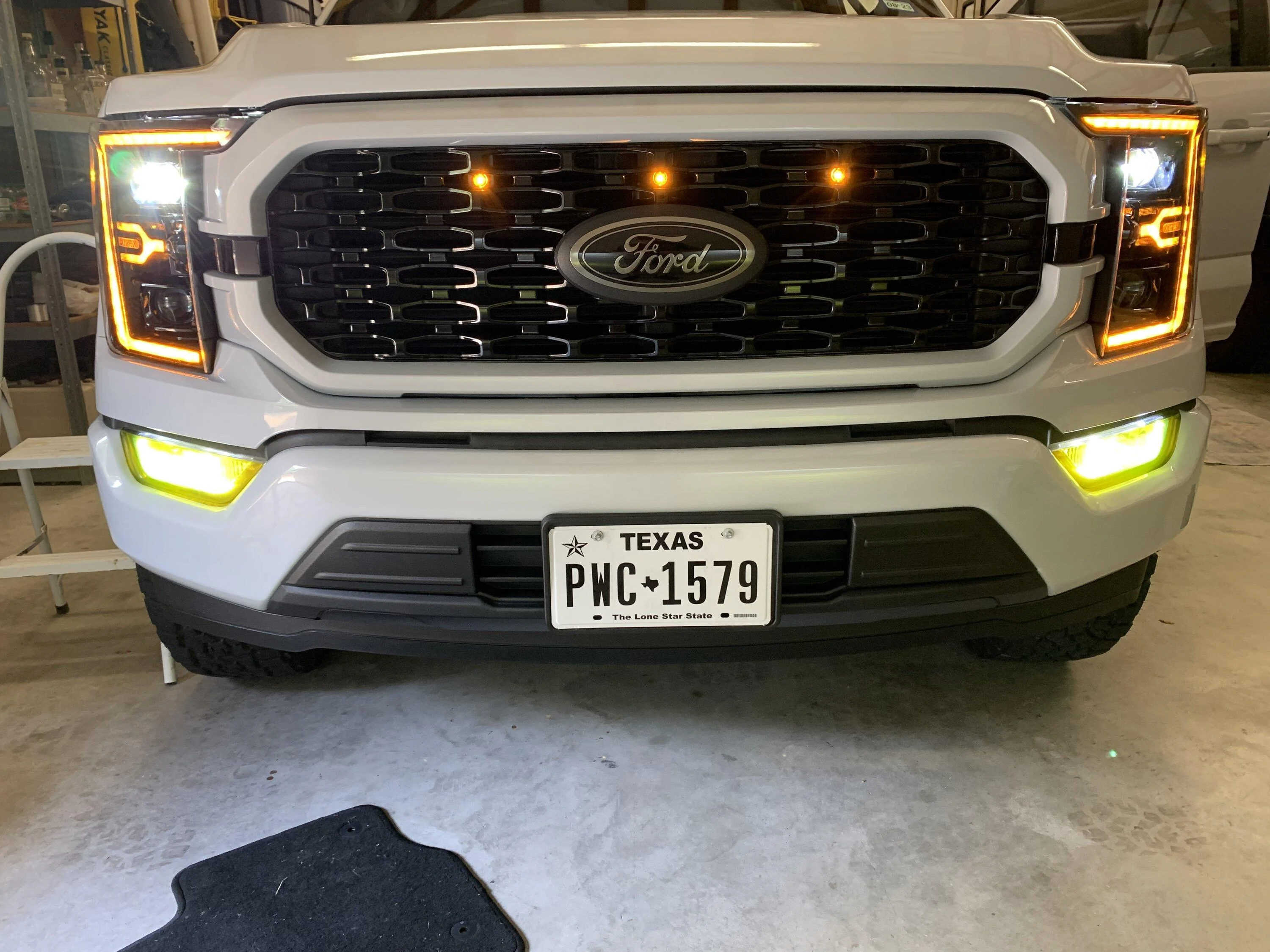 Ford F-150 Raptor grill lights installed on Lariat D0989C61-D732-4F9E-ACCF-C1DE3104810E