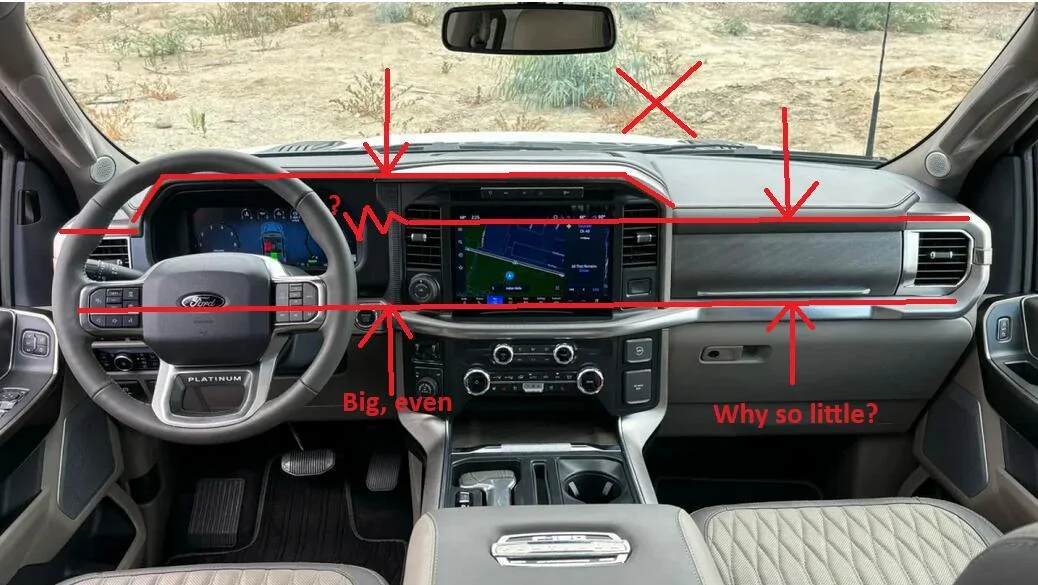 Ford F-150 2024 Interior change - instrument cluster/center stack trim dash3