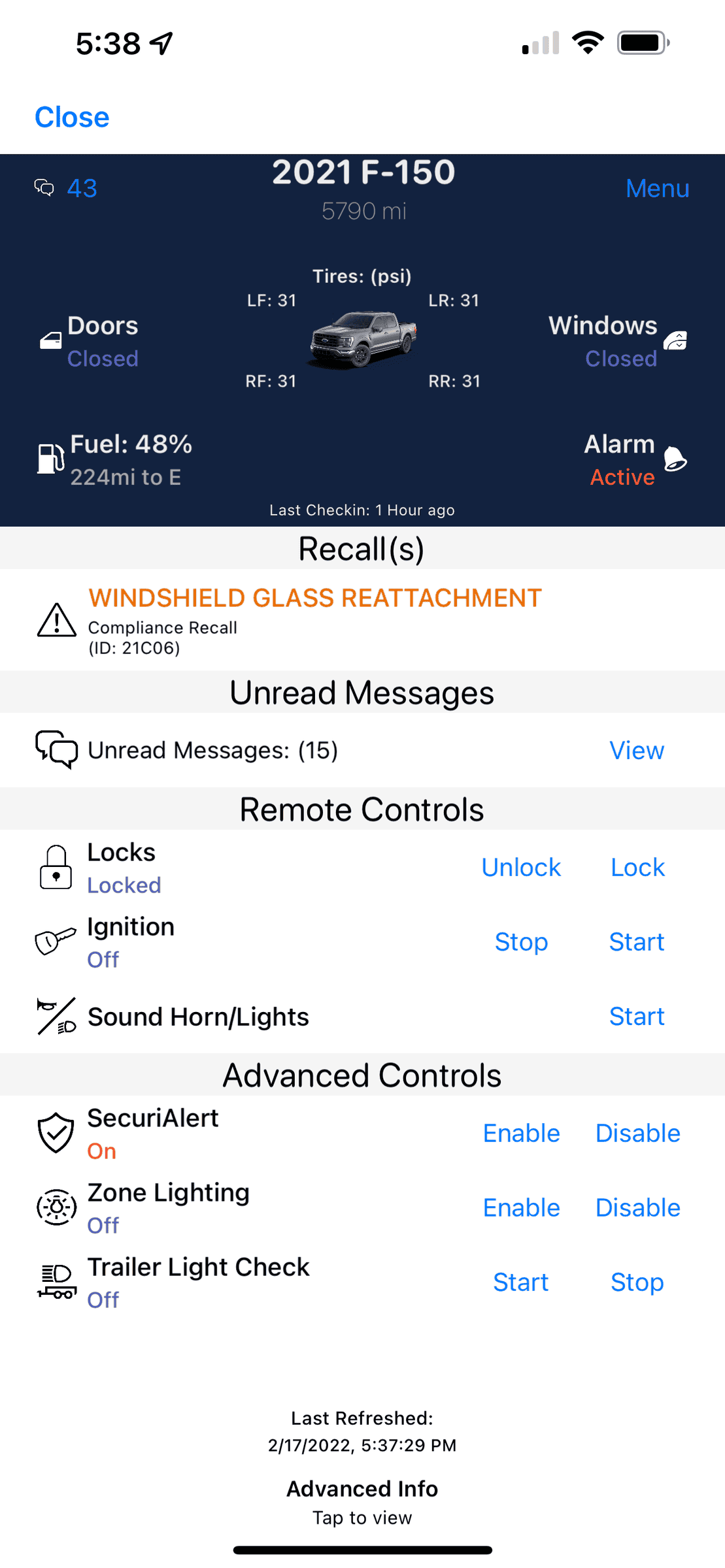 Ford F-150 FordPass - Scriptable Widget V2022.XX (iOS, iPad, MacOS) dashboard_menu_example_1