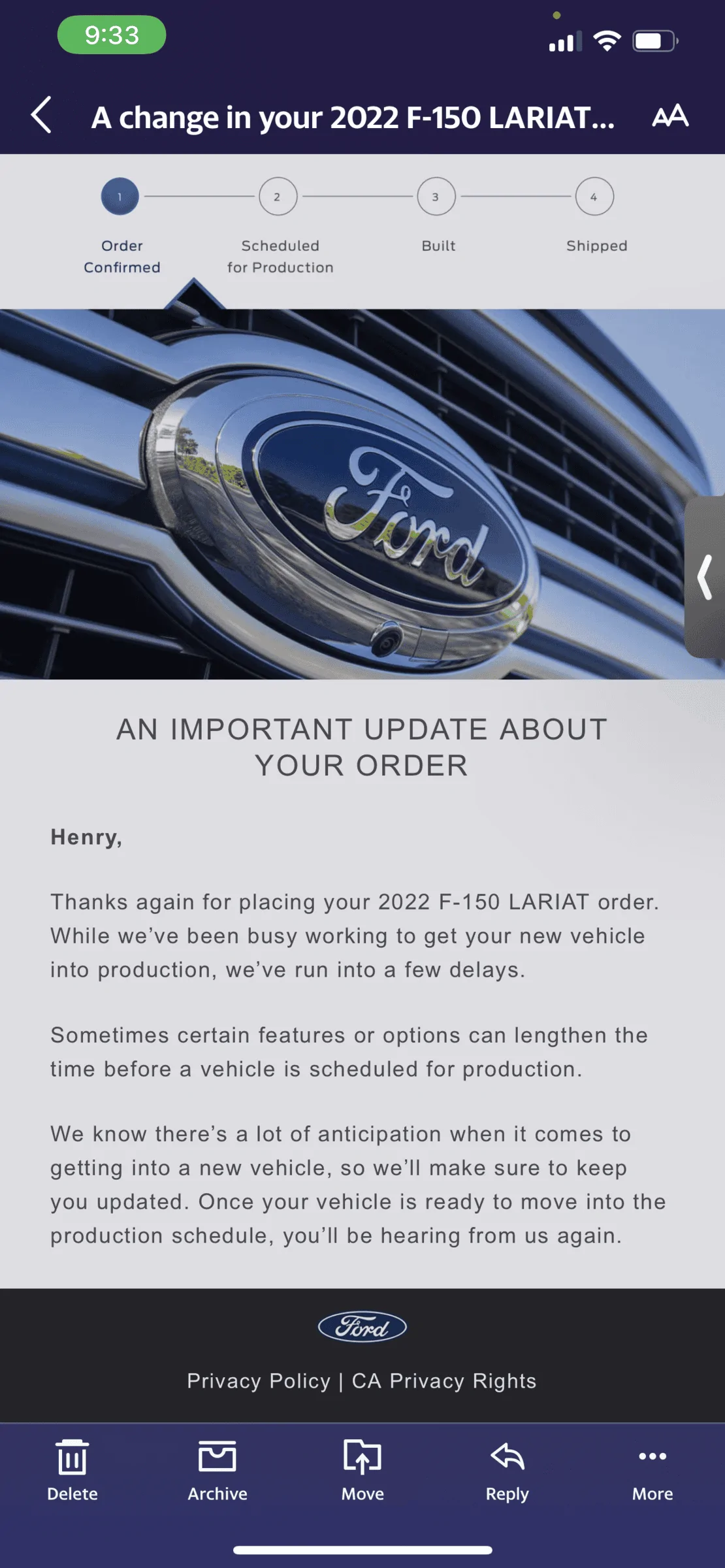 Ford F-150 03/21/22 Build Week Group DE717B26-AE26-401F-BAA7-B876C8A358F1