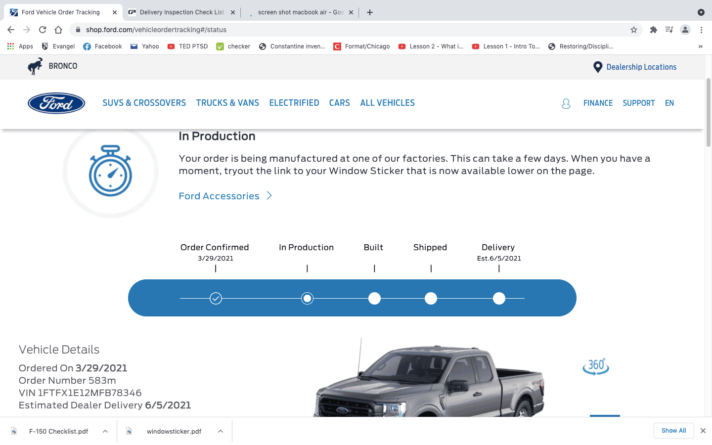Ford F-150 5/24 Build Week DELIVERY?
