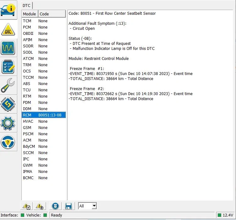 Ford F-150 Jump seat to console -- DTC help please DTC