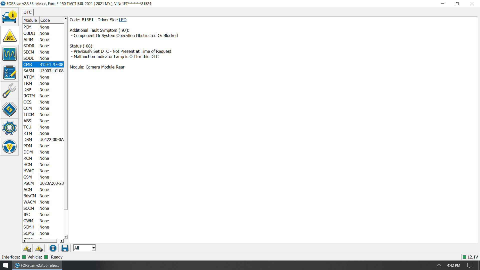 Ford F-150 4 DTCs. Looking for insight... DTC1