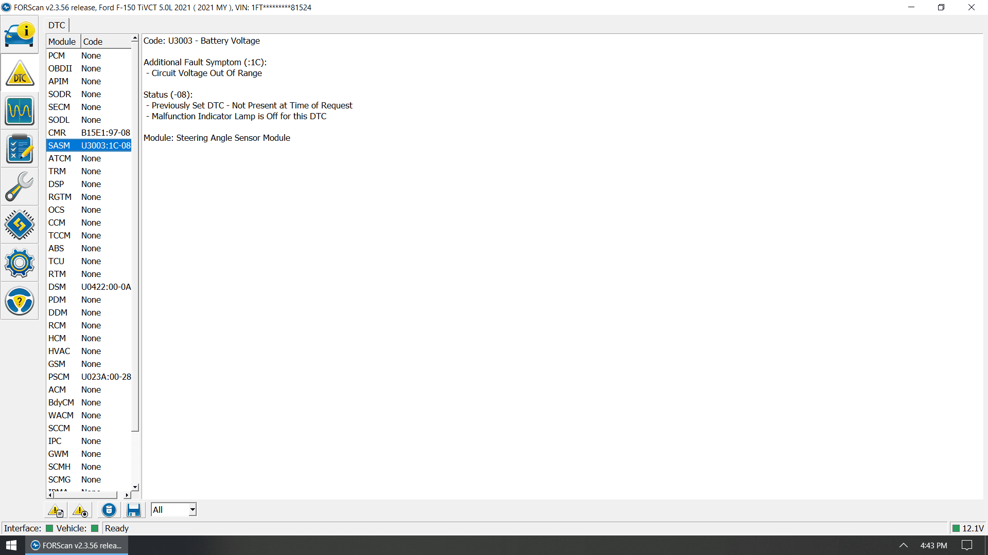 Ford F-150 4 DTCs. Looking for insight... DTC2